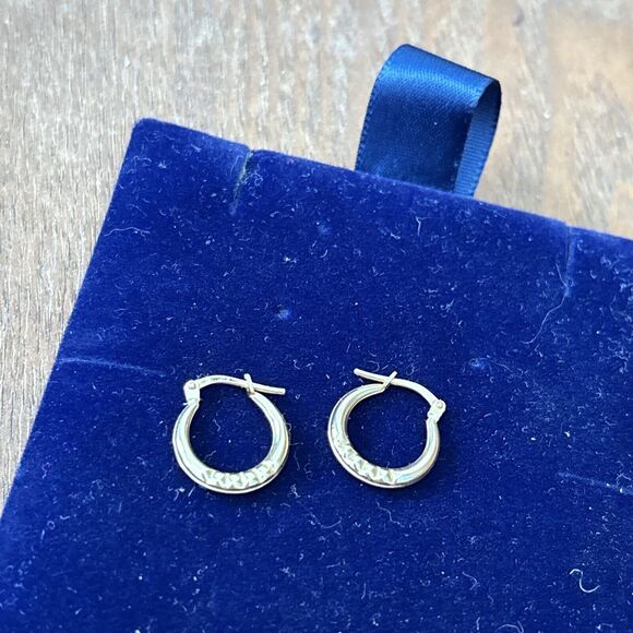 Sterling silver gold vermil hoop earrings - Picture 1 of 3